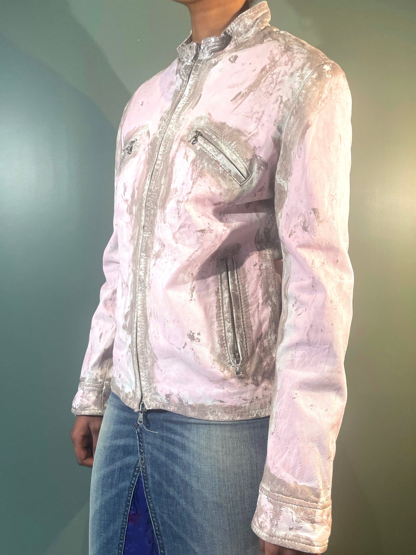 VESTE EN CUIR PEINTE