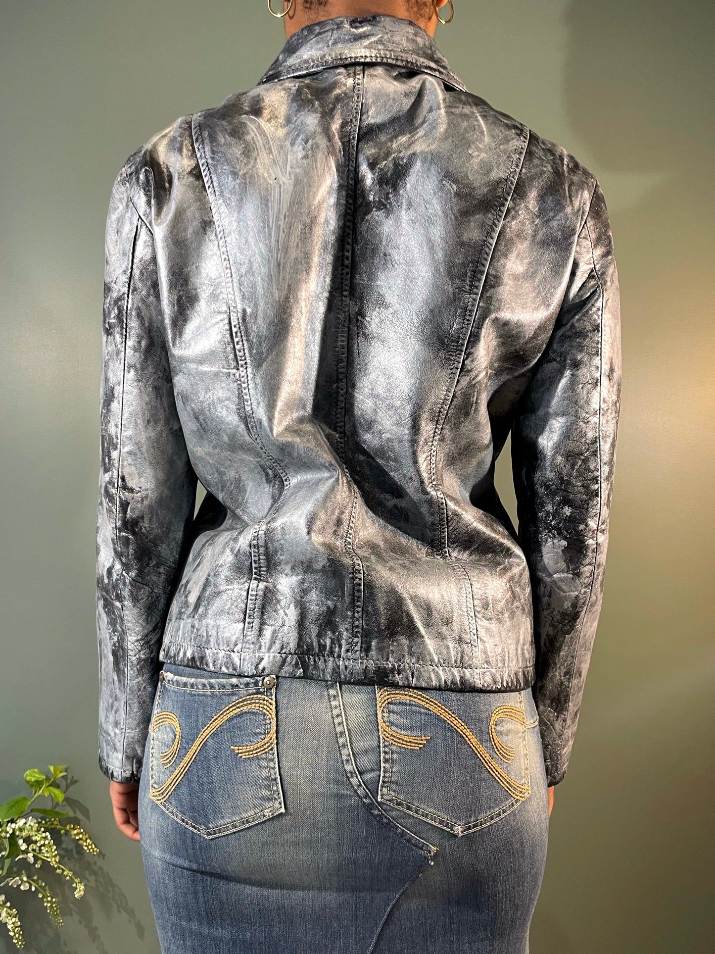 VESTE EN CUIR PEINTE