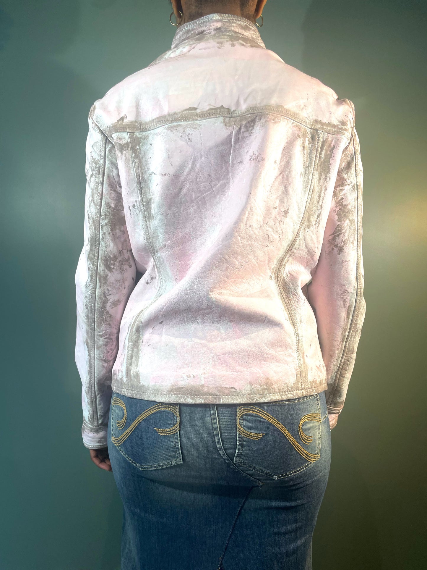 VESTE EN CUIR PEINTE