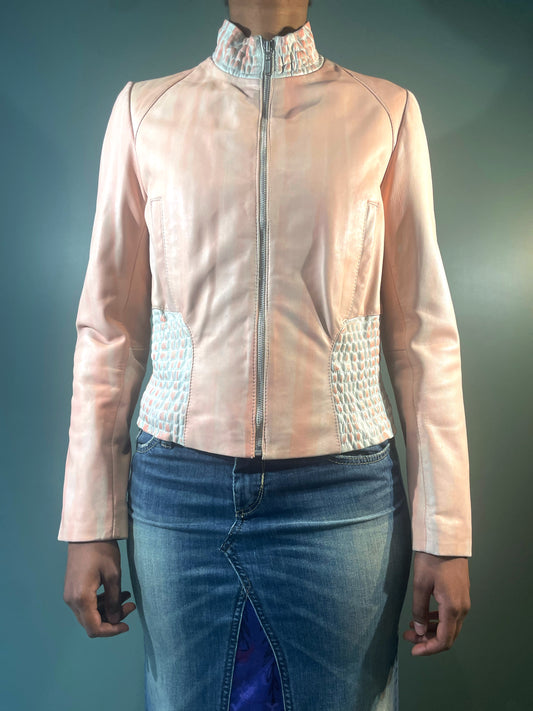 VESTE EN CUIR PEINTE