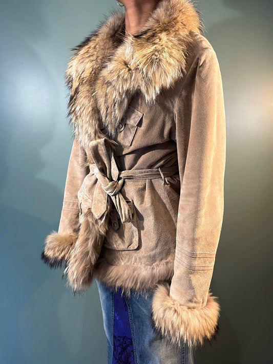 VESTE CUIR ET FOURRURE