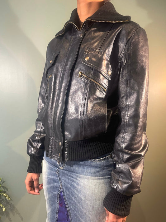 BOMBER EN CUIR
