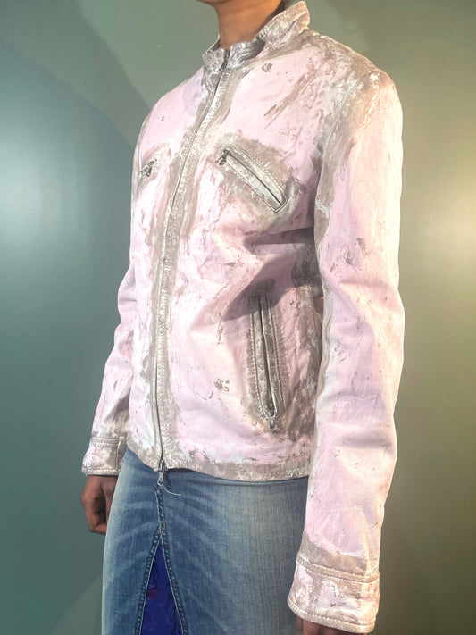 VESTE EN CUIR PEINTE
