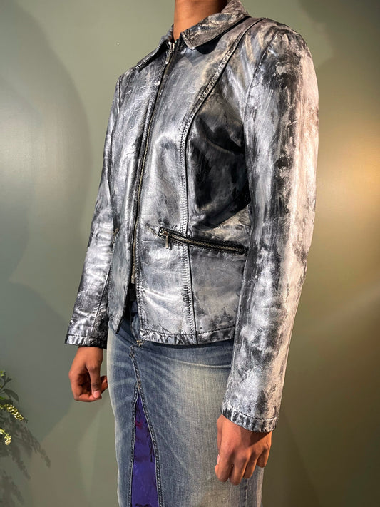VESTE EN CUIR PEINTE